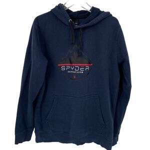 Spyder Expedition Hooded Sweatshirt Men's Size L Navy Hoodie Chest Logo